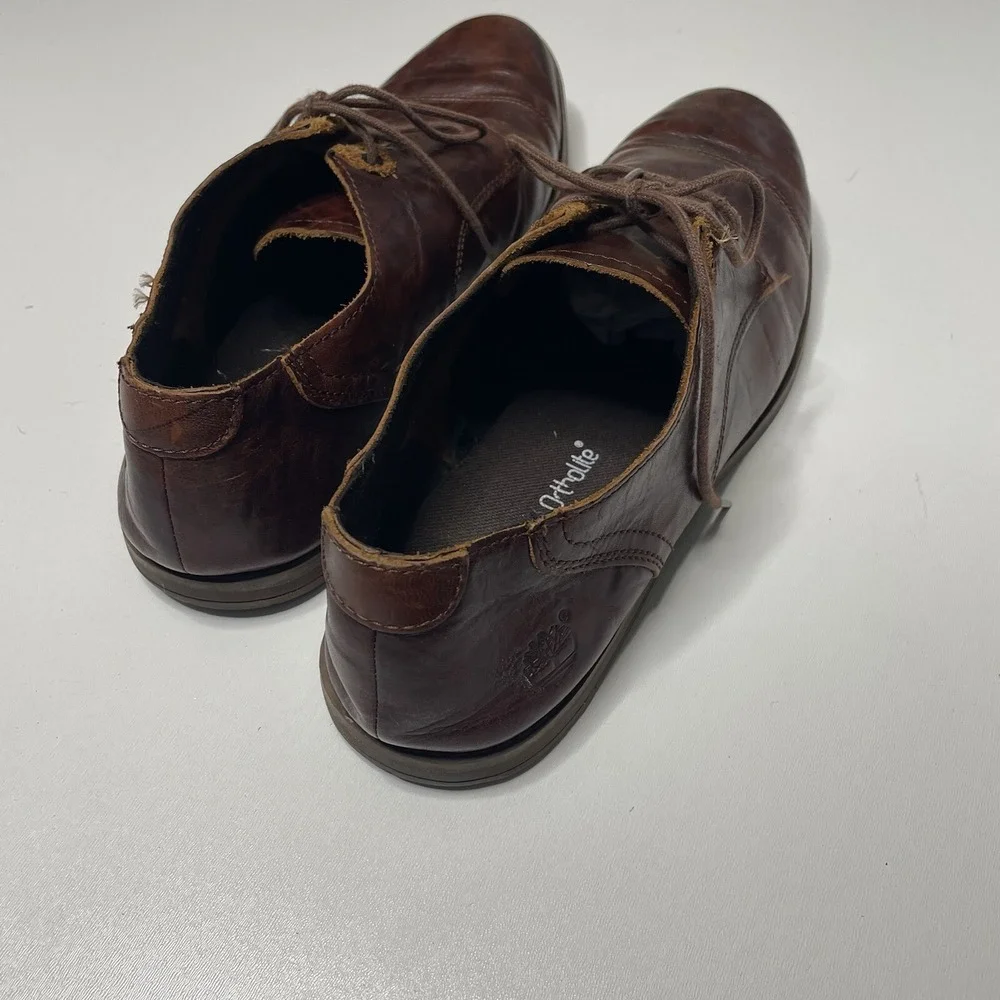 Timberland Men's Size 10 Brown Leather Oxford Dress Shoes Casual Work Style